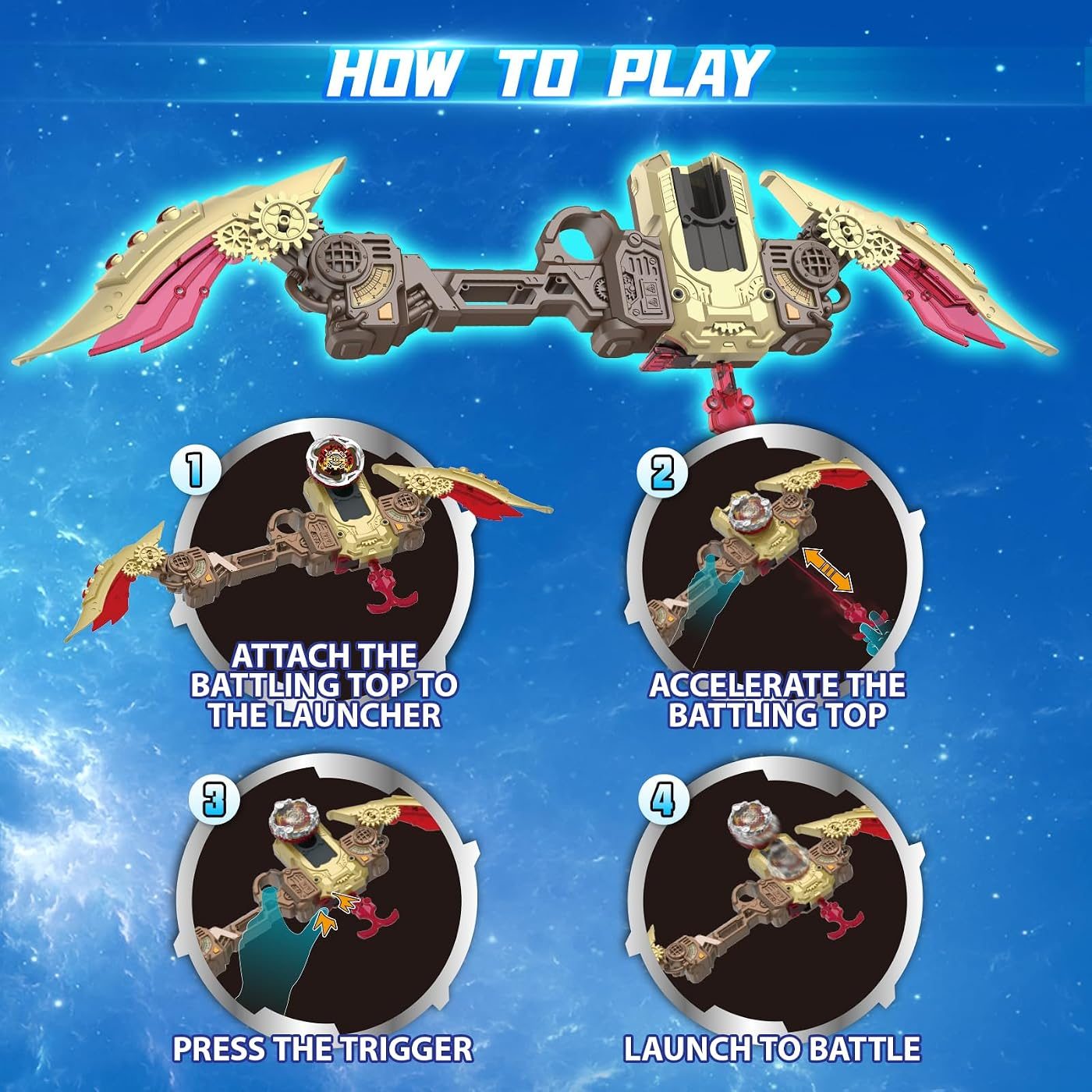 Arena Battle Set with Sword and Bow Launchers Nado on the launch rack