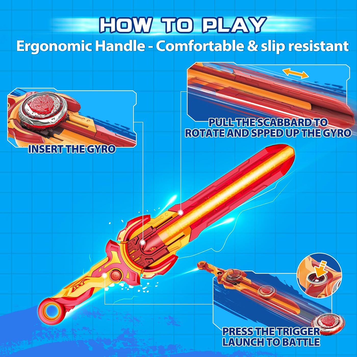 Blazing War Bear, Flame Red battle top, close view of the attack ring