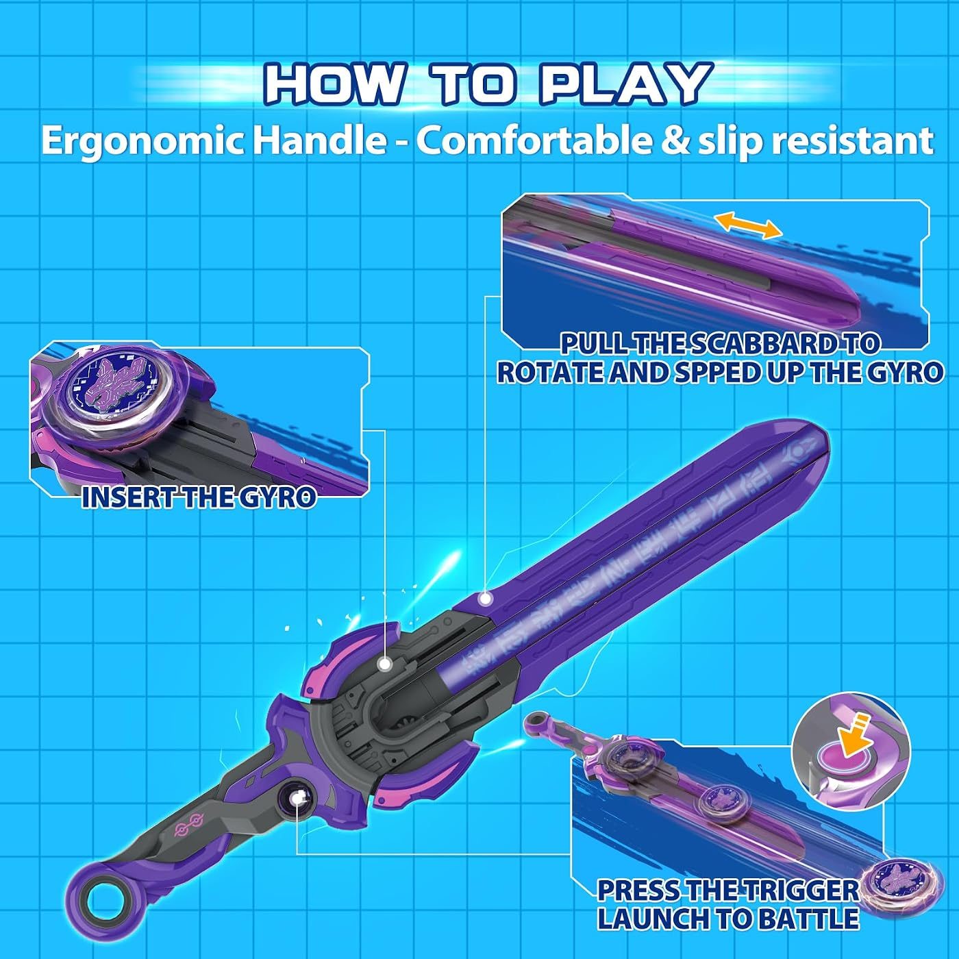 Detachable Stadium Set with Three Tops battle top, close view of the attack ring