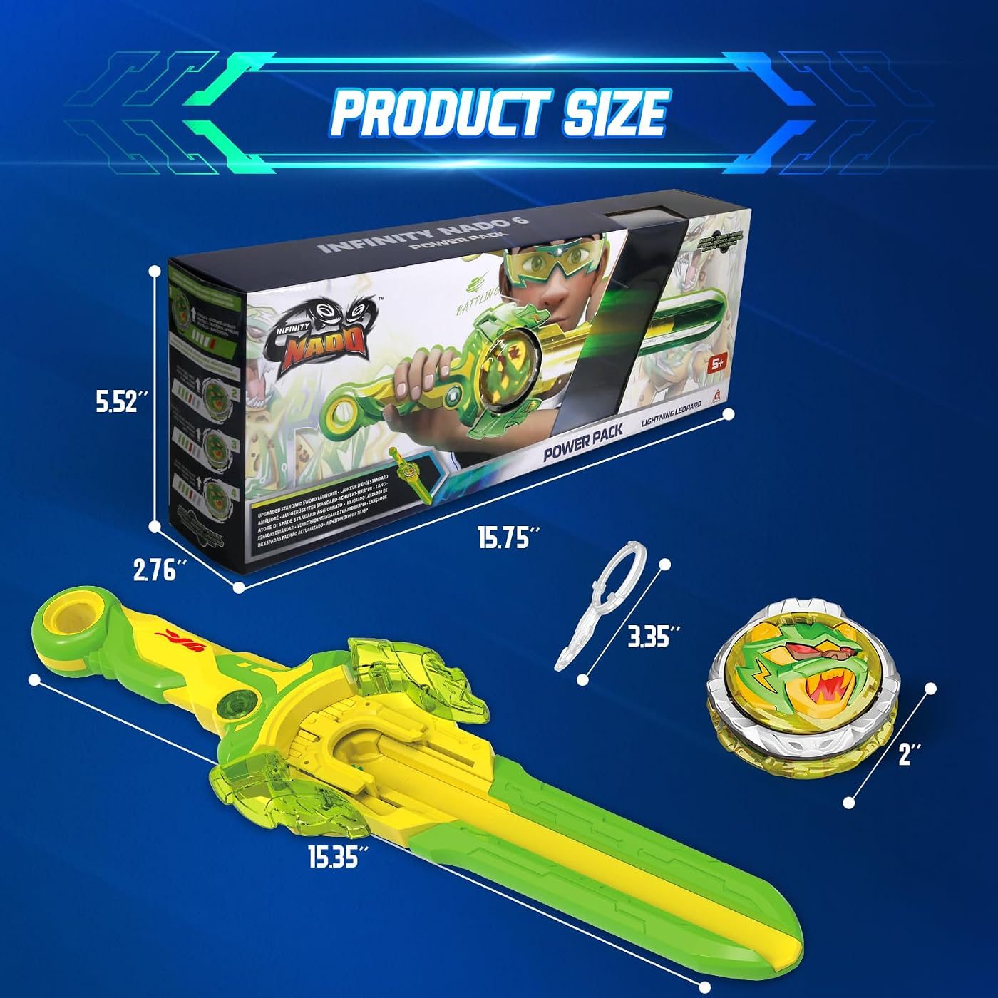 Lightning Leopard Sword Launcher Top set in play on the battle floor