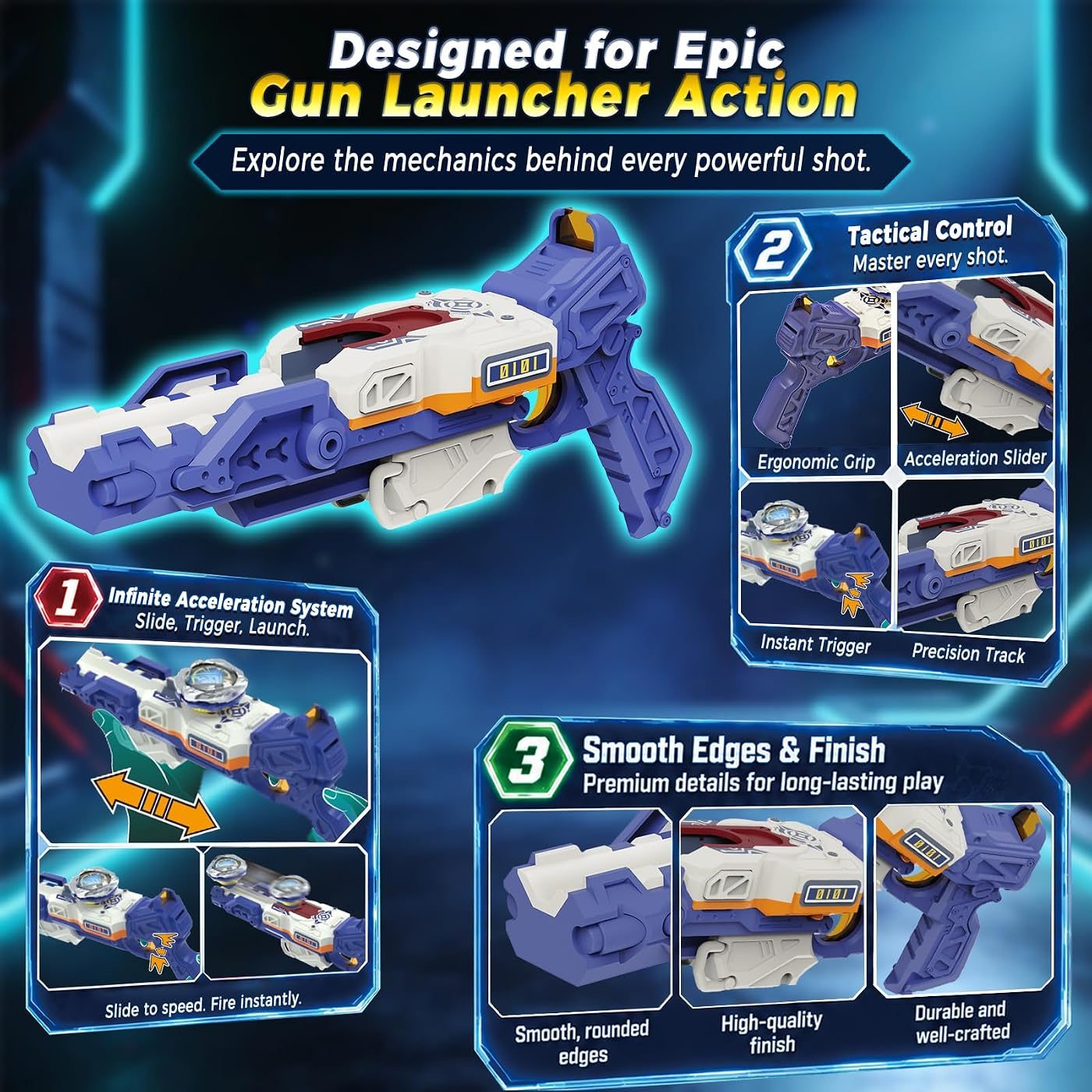 S7 Gun Launcher Endurance Set spinning top set, boxed contents
