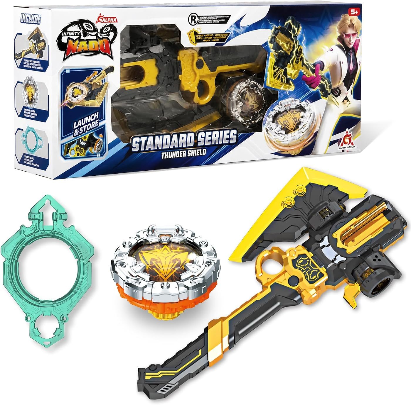 S7 Hatchet Launcher Defense Set metal battle top with its launcher