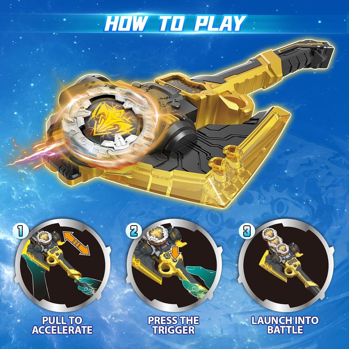 S7 Hatchet Launcher Defense Set battle top, close view of the attack ring