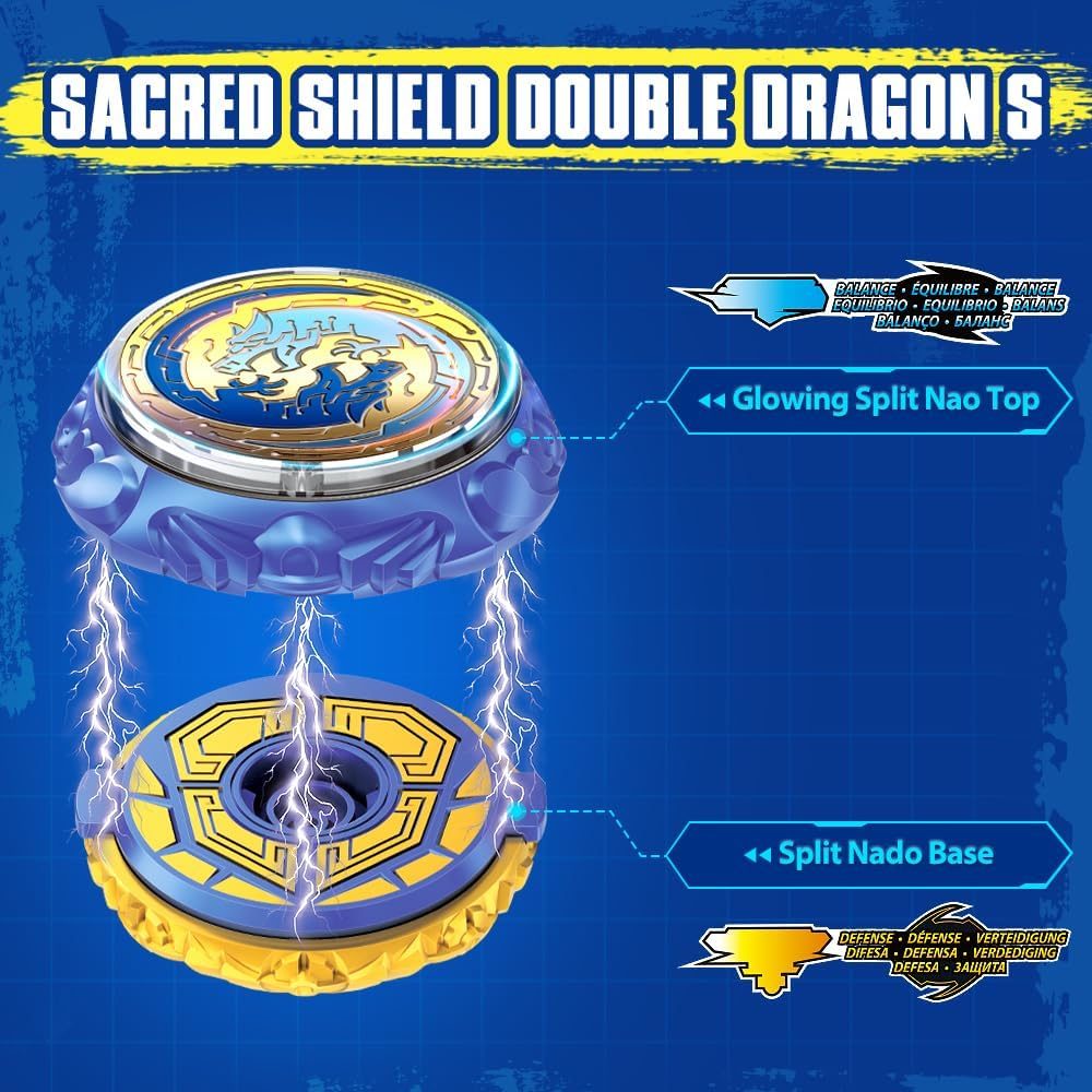 Sacred Shield Dragon Split Top battle top, close view of the attack ring