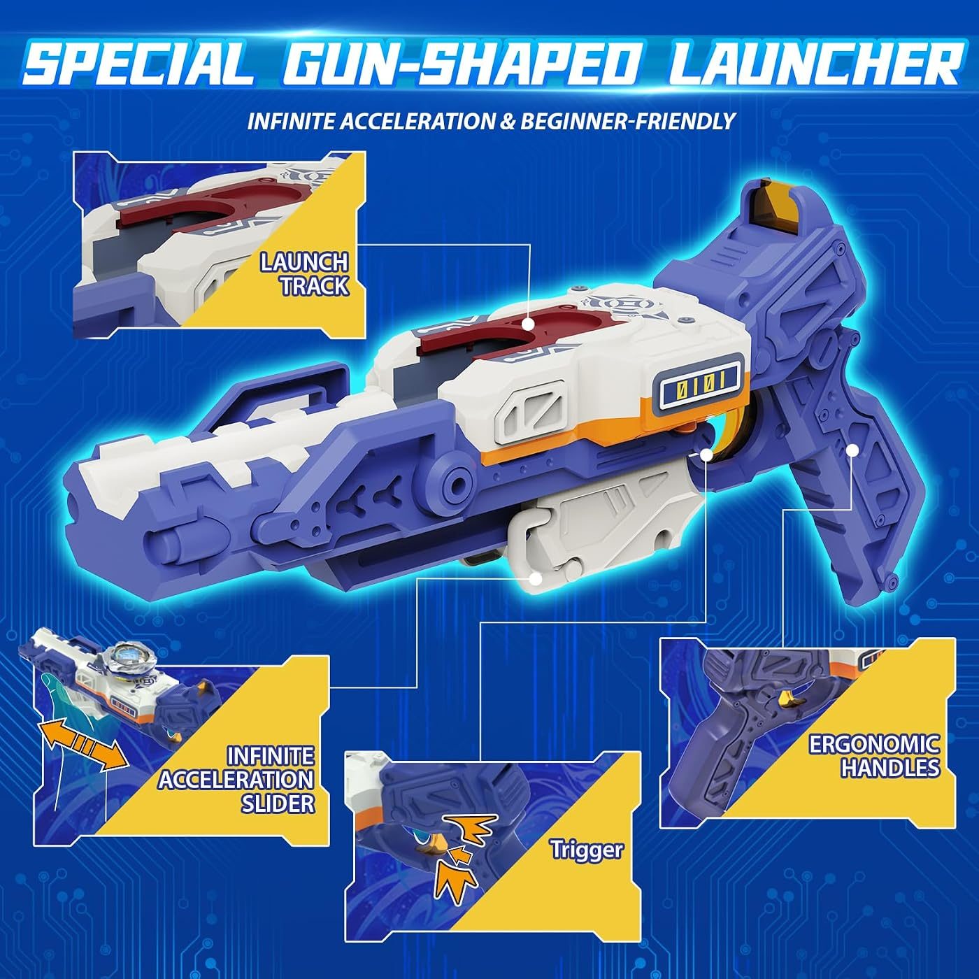 Starter Pack, Endurance and Defense Tops spinning top set, boxed contents