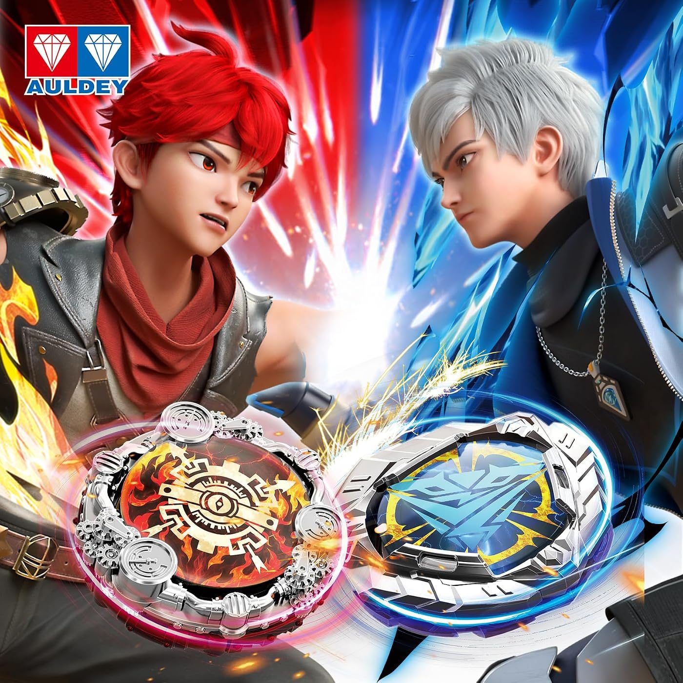 Starter Pack, Endurance and Defense Tops battle top, close view of the attack ring